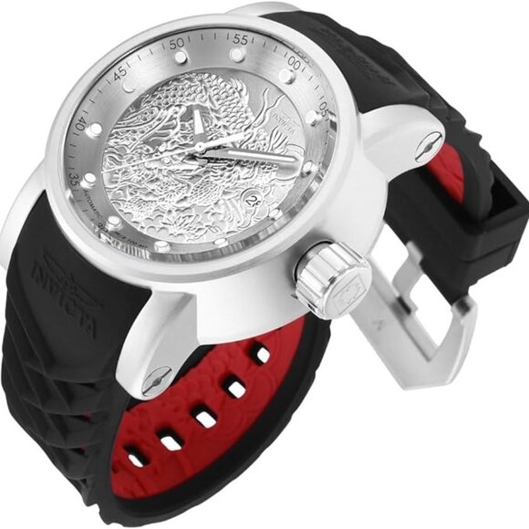 Invicta Men's 48mm AUTOMATIC S1 RALLY YAKUZA DRAGON Silver Tone SS 100M Watch
